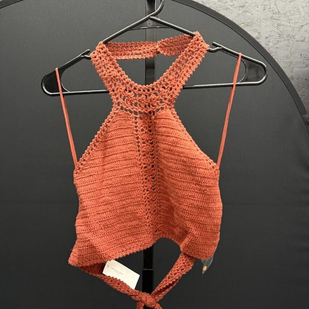 American Eagle Crochet Halter Neck Tank